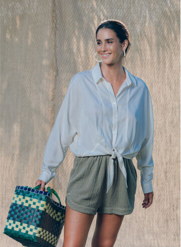 CHEMISE MATARI ECRU-PALEM