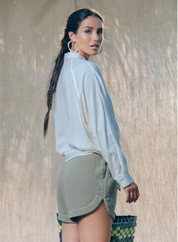 CHEMISE MATARI ECRU-PALEM