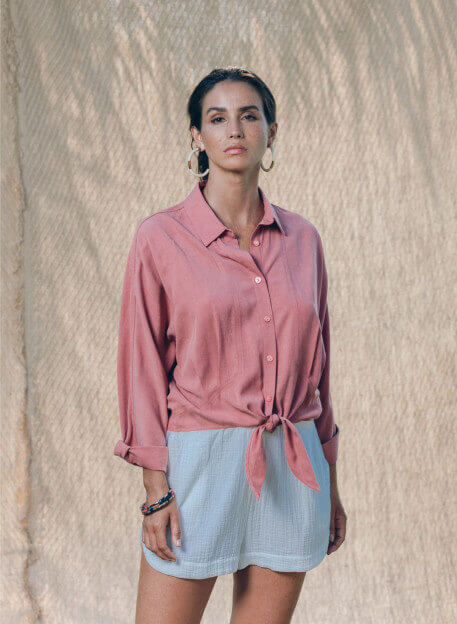 SHORT ULUWU BLANC-PALEM