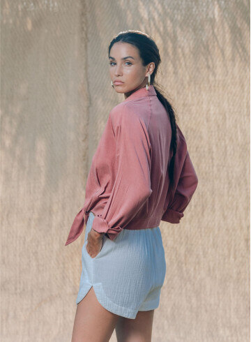 SHORT ULUWU BLANC-PALEM