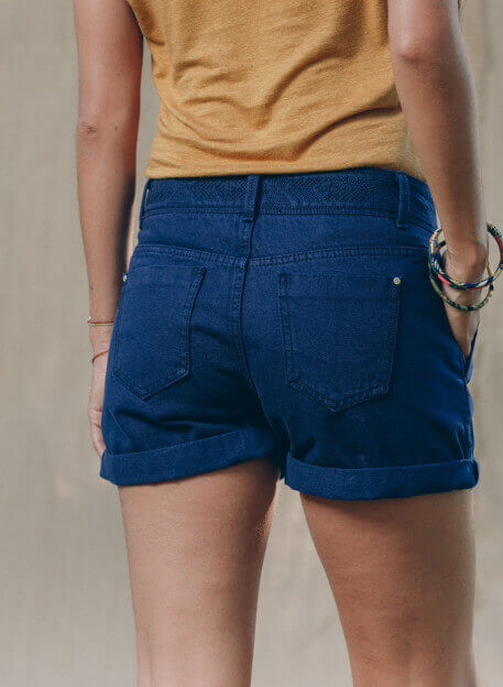 SHORT MATA INDIGO-PALEM