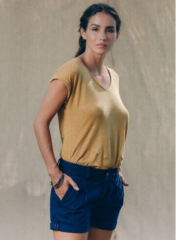 SHORT MATA INDIGO-PALEM