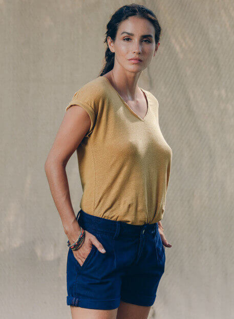 SHORT MATA INDIGO-PALEM