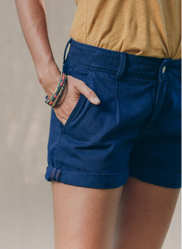 SHORT MATA INDIGO-PALEM