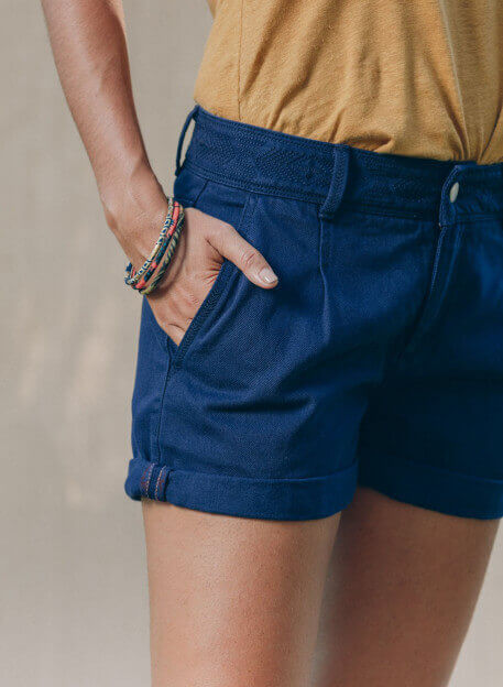 SHORT MATA INDIGO-PALEM