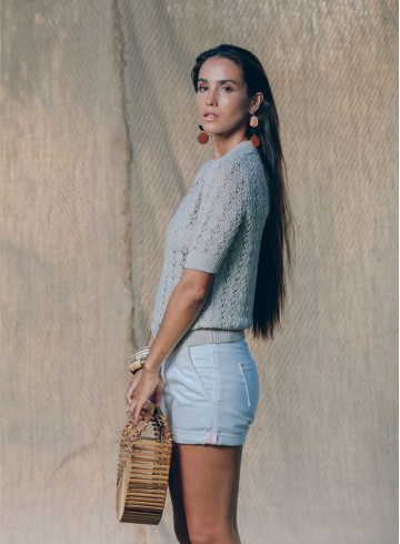 POLO MAILLE ENOA ECRU-PALEM