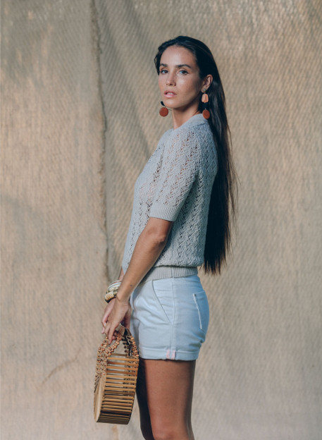 POLO MAILLE ENOA ECRU-PALEM