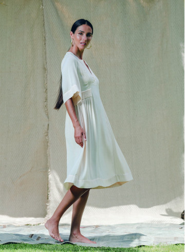 ROBE ENOHA ECRU-PALEM