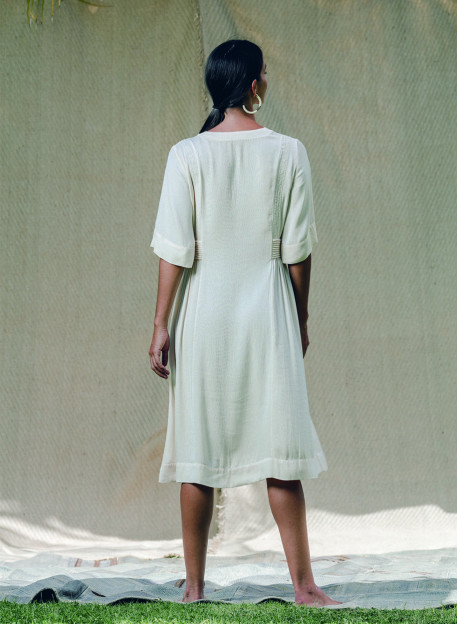 ROBE ENOHA ECRU-PALEM