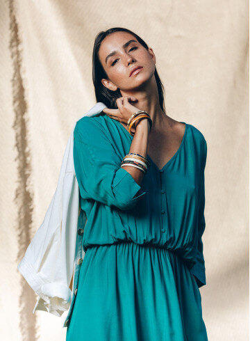 ROBE ETERA VERT MENTHE-PALEM