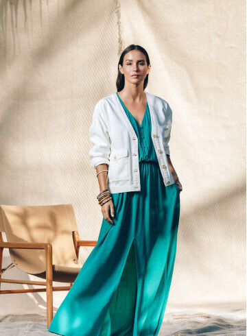 ROBE ETERA VERT MENTHE-PALEM