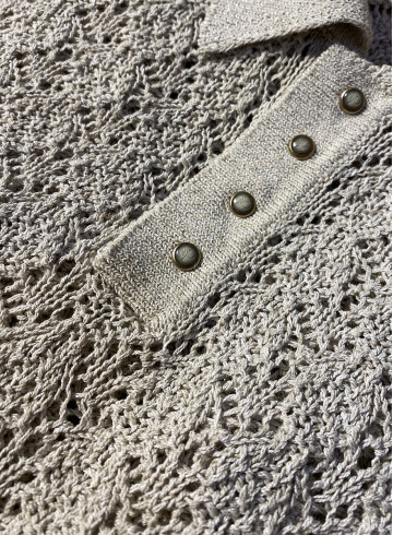 POLO MAILLE ENOA ECRU-PALEM