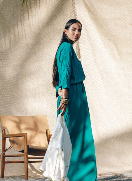 ROBE ETERA VERT MENTHE-PALEM